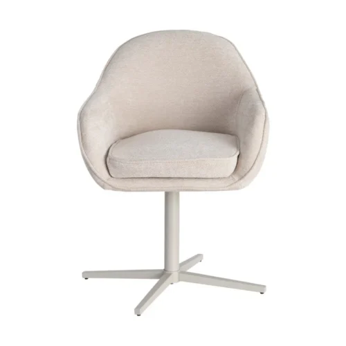 Lot 2 Chaises pivotantes tissu beige Ixia 60 cm — vue 6