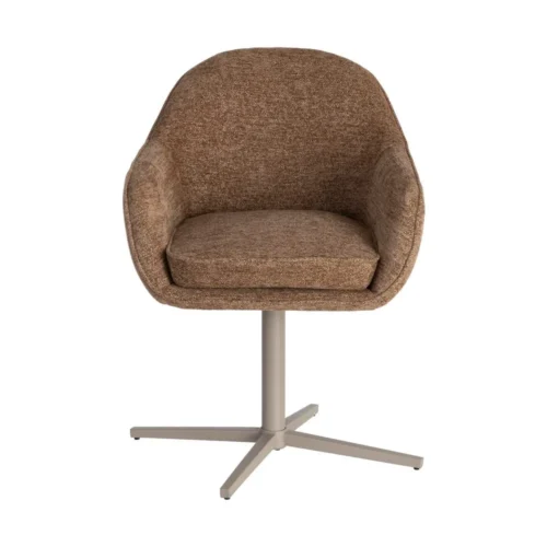 Lot 2 Chaises pivotantes tissu caramel Ixia 60 cm — vue 6