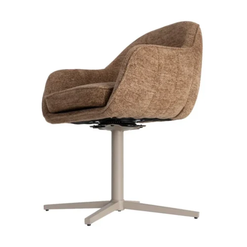 Lot 2 Chaises pivotantes tissu caramel Ixia 60 cm — vue 8