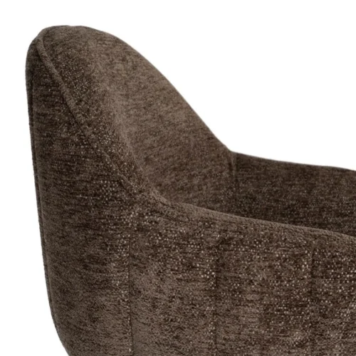 Lot 2 Chaises pivotantes tissu chocolat Ixia 60 cm — vue 2