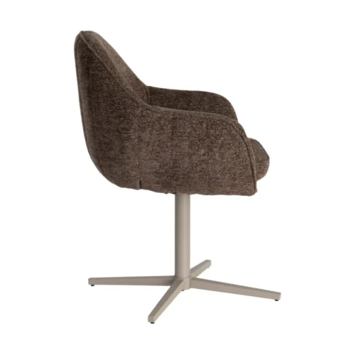 Lot 2 Chaises pivotantes tissu chocolat Ixia 60 cm — vue 4