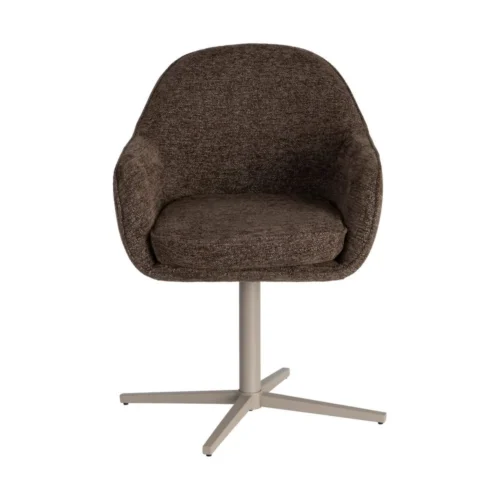Lot 2 Chaises pivotantes tissu chocolat Ixia 60 cm — vue 6