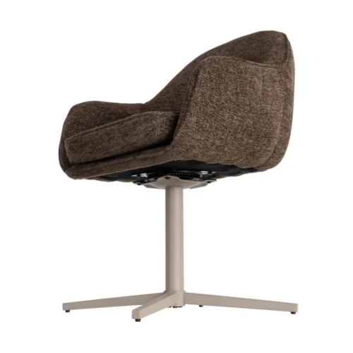 Lot 2 Chaises pivotantes tissu chocolat Ixia 60 cm — vue 8