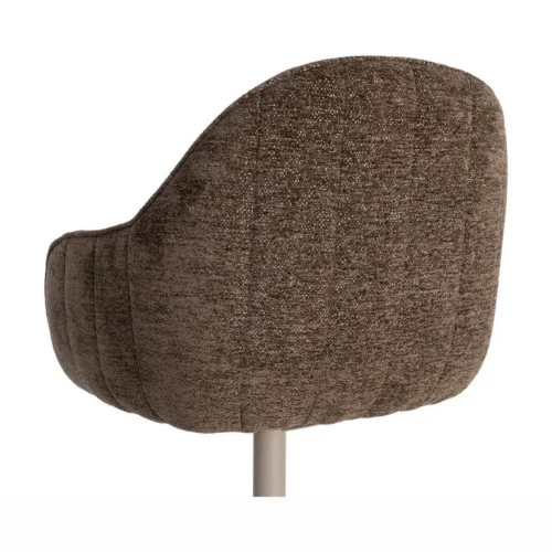 Lot 2 Chaises pivotantes tissu chocolat Ixia 60 cm — vue 9