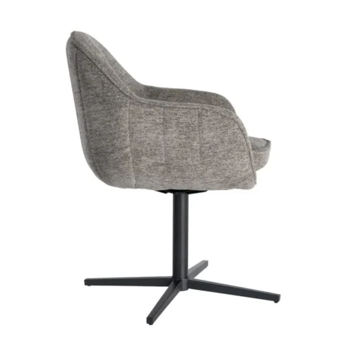 Lot 2 Chaises pivotantes tissu gris Ixia 60 cm — vue 4