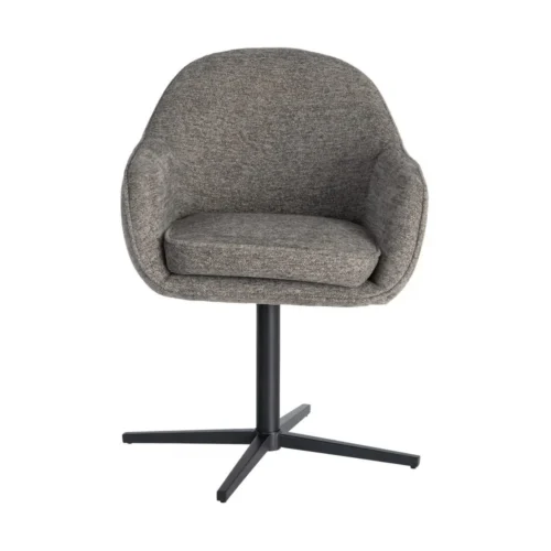 Lot 2 Chaises pivotantes tissu gris Ixia 60 cm — vue 6