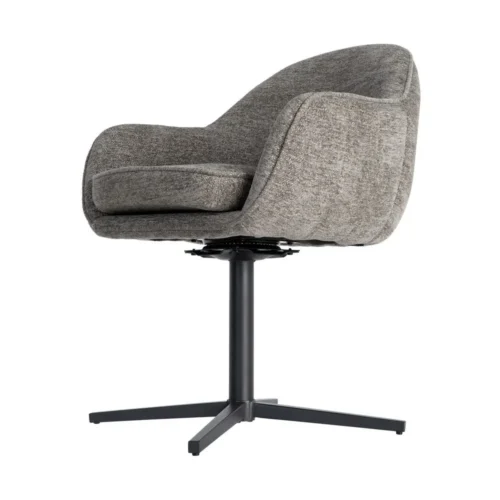 Lot 2 Chaises pivotantes tissu gris Ixia 60 cm — vue 8