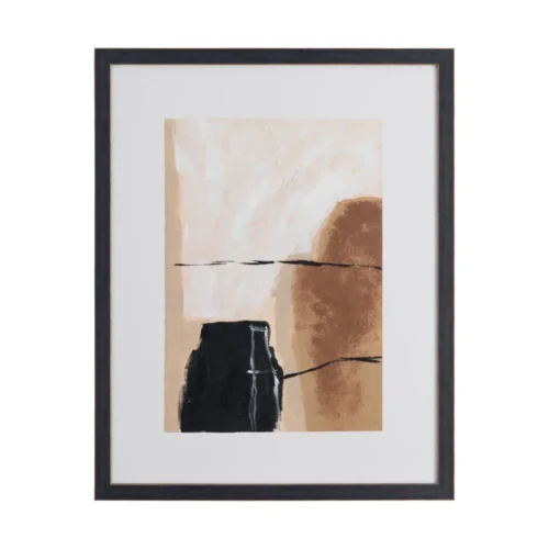 Lot 2 Tableaux abstraits beige et brun peints à la main Ixia 65 × 82 cm — vue 2