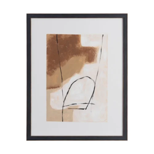 Lot 2 Tableaux abstraits beige et brun peints à la main Ixia 65 × 82 cm — vue 3