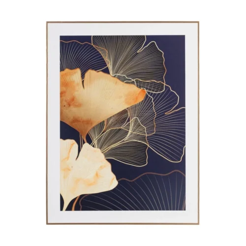 Lot 2 Tableaux feuilles de ginkgo cadre doré Ixia 60 × 80 cm — vue 2