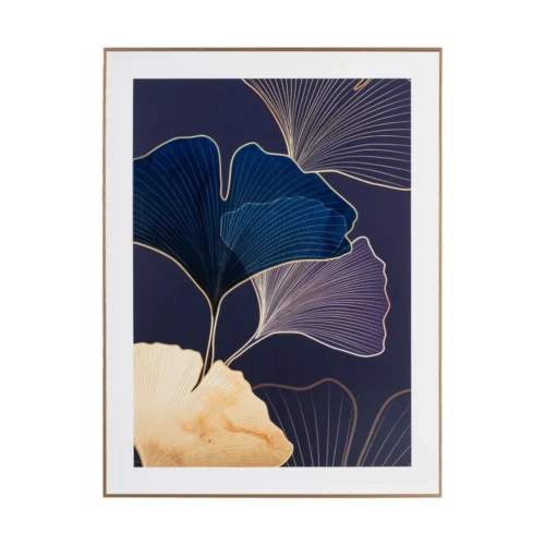 Lot 2 Tableaux feuilles de ginkgo cadre doré Ixia 60 × 80 cm — vue 3