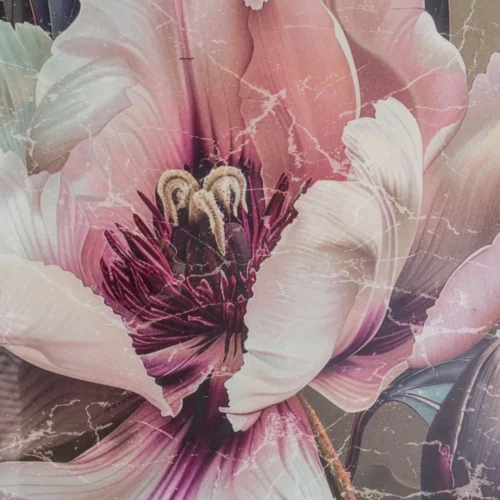 Lot 2 Tableaux fleurs roses et prune sous verre cadre noir Ixia 80 × 120 cm — vue 7