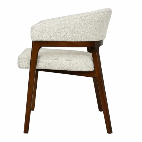 Lot de 2 chaises chenille et chêne teinté noyer à accoudoirs Ethan Chloé 58 cm — vue 3