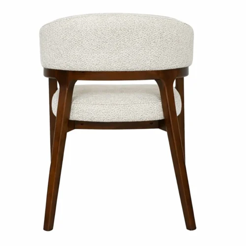Lot de 2 chaises chenille et chêne teinté noyer à accoudoirs Ethan Chloé 58 cm — vue 4