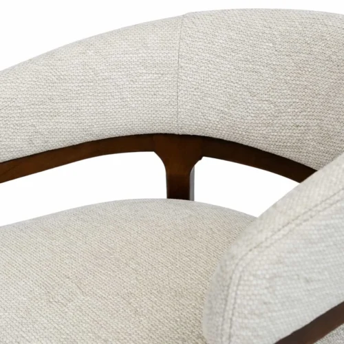 Lot de 2 chaises chenille et chêne teinté noyer à accoudoirs Ethan Chloé 58 cm — vue 5