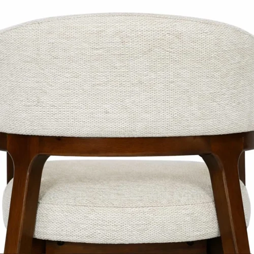 Lot de 2 chaises chenille et chêne teinté noyer à accoudoirs Ethan Chloé 58 cm — vue 6