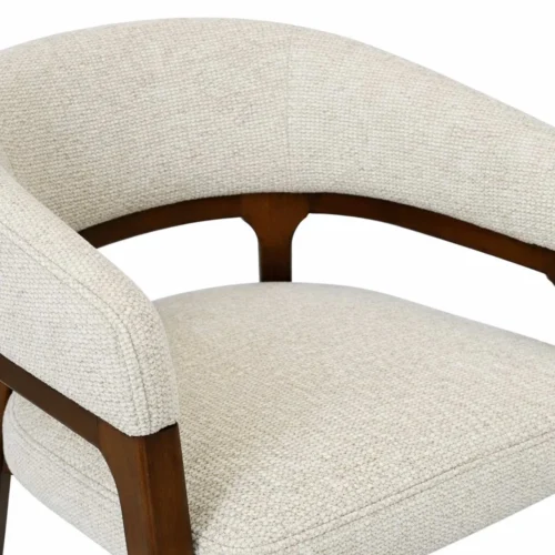 Lot de 2 chaises chenille et chêne teinté noyer à accoudoirs Ethan Chloé 58 cm — vue 7