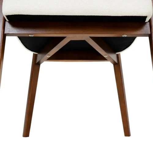 Lot de 2 chaises chenille et chêne teinté noyer à accoudoirs Ethan Chloé 58 cm — vue 8