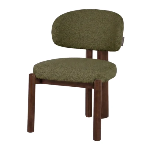 Lot de 2 chaises chenille piètement chêne teinté noyer Ethan Chloé 53 cm — vue 3