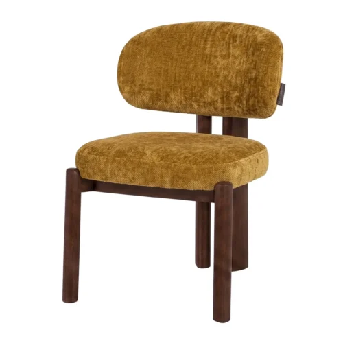Lot de 2 chaises chenille piètement chêne teinté noyer Ethan Chloé 53 cm — vue 4