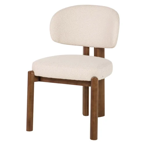 Lot de 2 chaises chenille piètement chêne teinté noyer Ethan Chloé 53 cm