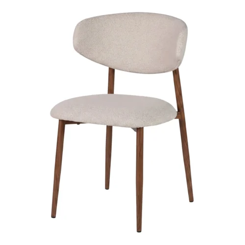 Chaises et tables à manger Ethan Chloé Lot de 2 chaises tissu piètement fuselé dossier ovale Ethan Chloé 54 cm