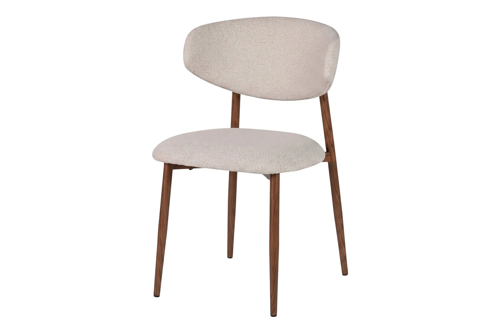 Lot de 2 chaises tissu piètement fuselé dossier ovale Ethan Chloé 54 cm