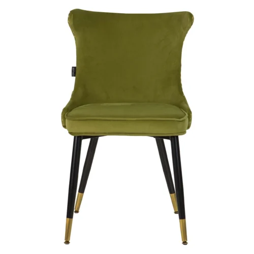 Chaises et tables à manger Ethan Chloé Lot de 2 chaises velours capitonnées clous dorés Aspen Ethan Chloé 49 cm