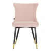 lot de 2 chaises velours capitonnees clous dores aspen ethan chloe 49 cm rose face