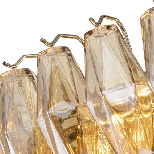 Lustre cascade de verre ambré facetté dix-sept lumières Ethan Chloé 85 cm de haut — vue 4