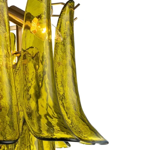 Lustre pétales de verre vert olive en cascade Ethan Chloé 52 cm — vue 3