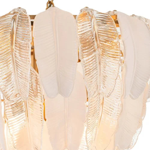 Lustre plumes de verre blanc dépoli treize lumières Ethan Chloé 60 cm — vue 3