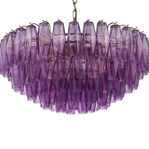 Luminaires Ethan Chloé Lustre prismes de verre améthyste en couronne Ethan Chloé 70 cm