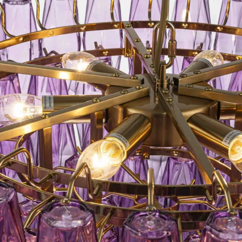 Lustre prismes de verre améthyste en couronne Ethan Chloé 70 cm — vue 5