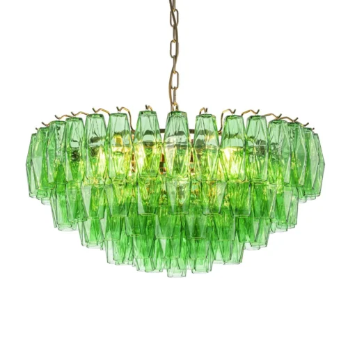 Lustre prismes de verre vert émeraude en corbeille Ethan Chloé 70 cm — vue 2