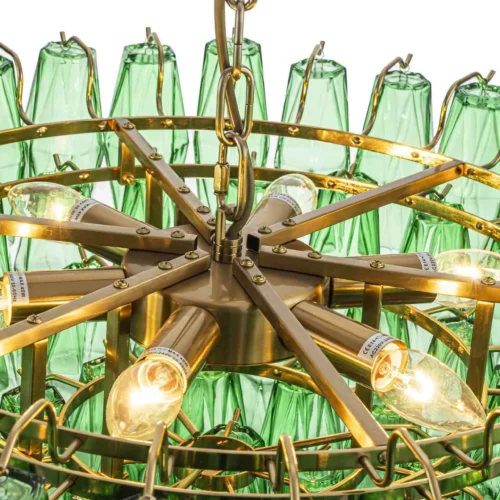 Lustre prismes de verre vert émeraude en corbeille Ethan Chloé 70 cm — vue 3