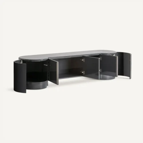 Meuble TV Capitello gris laqué Vical Home — vue 3