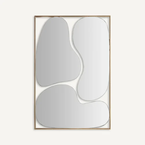 Miroir à trois glaces acier doré 80 x 120 cm Vical Home