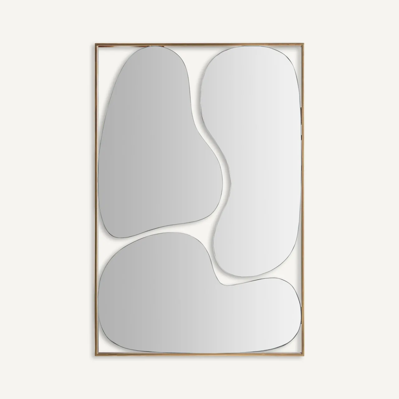 Miroir à trois glaces acier doré 80 x 120 cm Vical Home