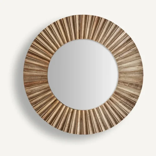 Miroir rond bois de manguier marron 122 cm Vical Home