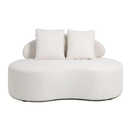 Canapés Ethan Chloé Module central de canapé chenille écru en forme de haricot Ethan Chloé 166 cm