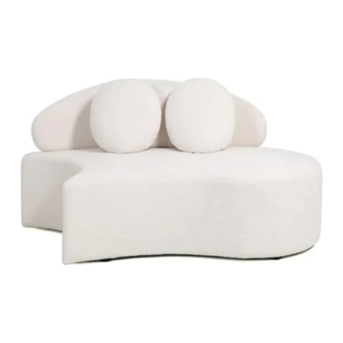 Canapés Ethan Chloé Module droit de canapé chenille écru modulable en arc Ethan Chloé 170 cm