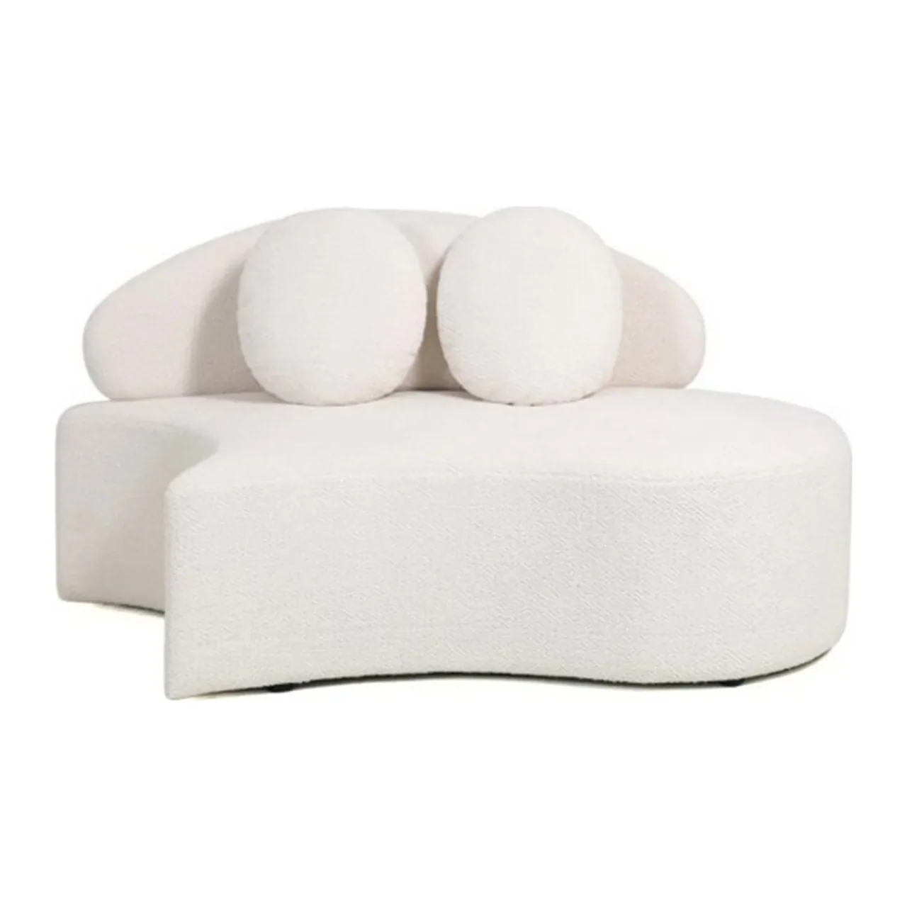 Module droit de canapé chenille écru modulable en arc Ethan Chloé 170 cm