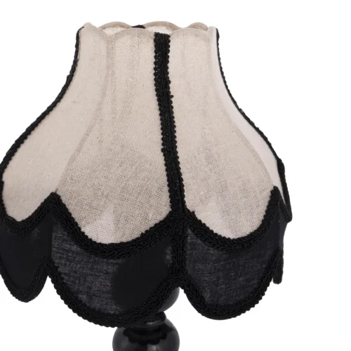 Petite lampe à poser à franges noires abat-jour lin écru Ethan Chloé 46 cm — vue 2