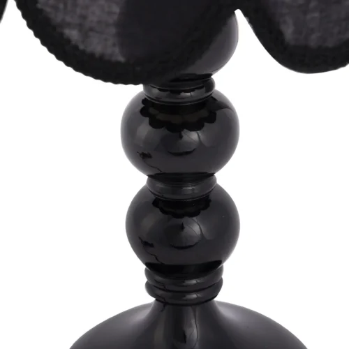 Petite lampe à poser à franges noires abat-jour lin écru Ethan Chloé 46 cm — vue 4