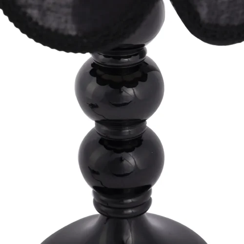 Petite lampe à poser à franges noires abat-jour lin écru Ethan Chloé 46 cm — vue 5