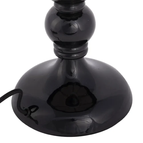 Petite lampe à poser à franges noires abat-jour lin écru Ethan Chloé 46 cm — vue 6