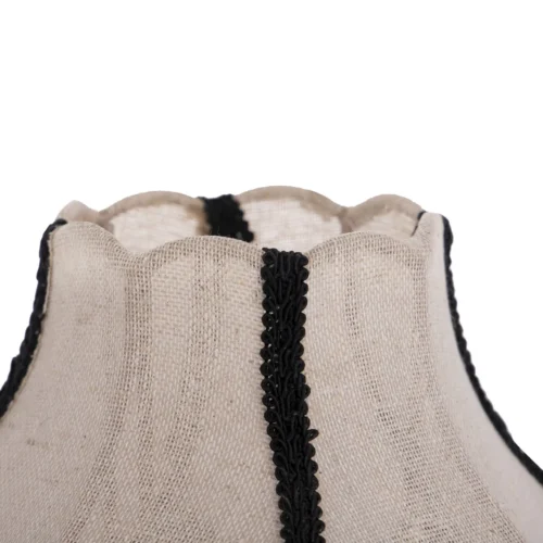 Petite lampe à poser à franges noires abat-jour lin écru Ethan Chloé 46 cm — vue 7