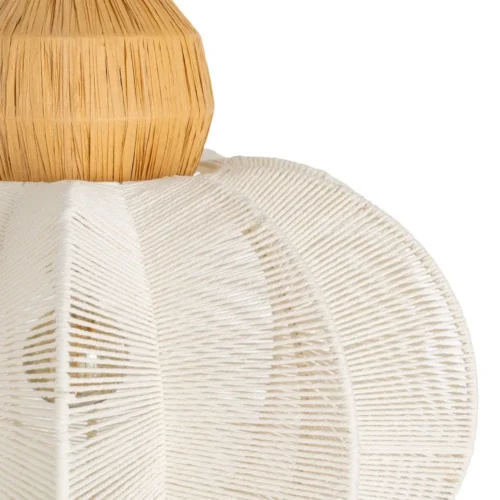 Plafonnier corde de papier blanc et naturel forme galbée Ixia 60 cm — vue 2