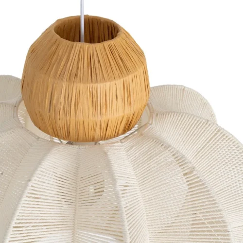 Plafonnier corde de papier blanc et naturel forme galbée Ixia 60 cm — vue 3